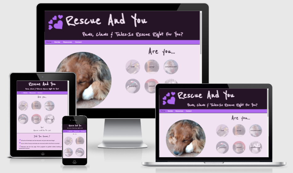 responsive image of website